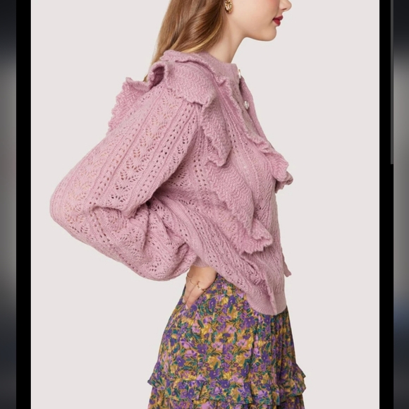 BNWT! Lost+Wander ruffle top in dusty mauve - Picture 3 of 5